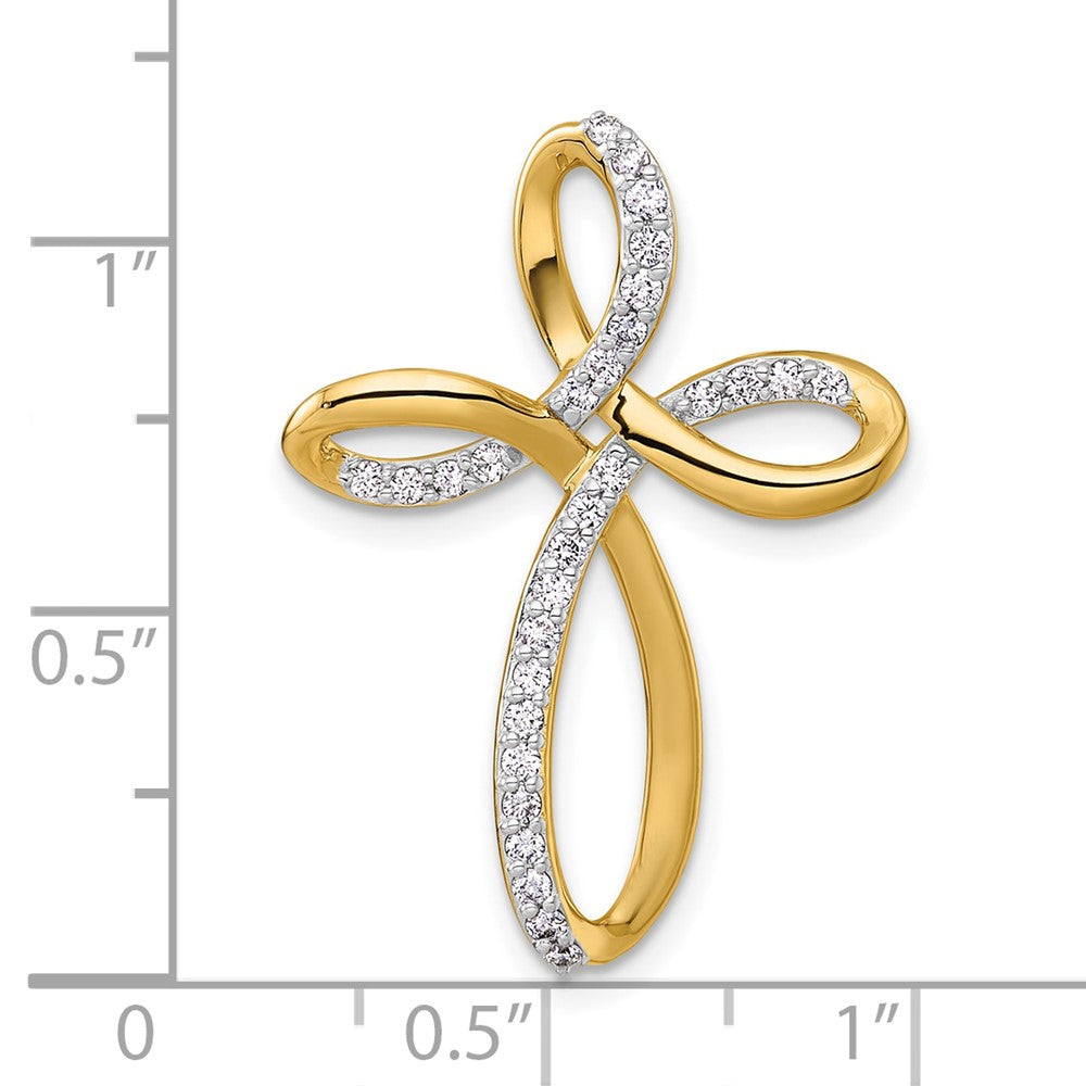 14k Diamond Cross Chain Slide