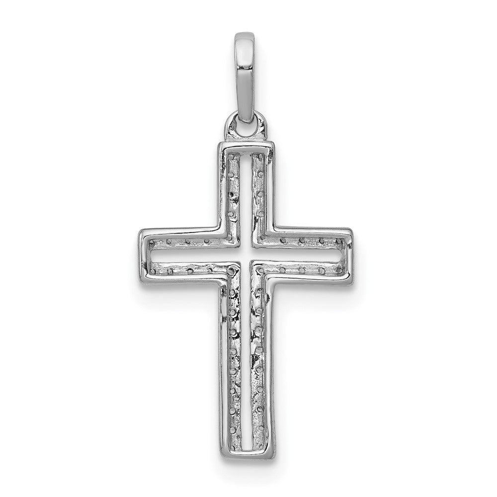 14k White Gold 1/8ct. Diamond Cross Pendant