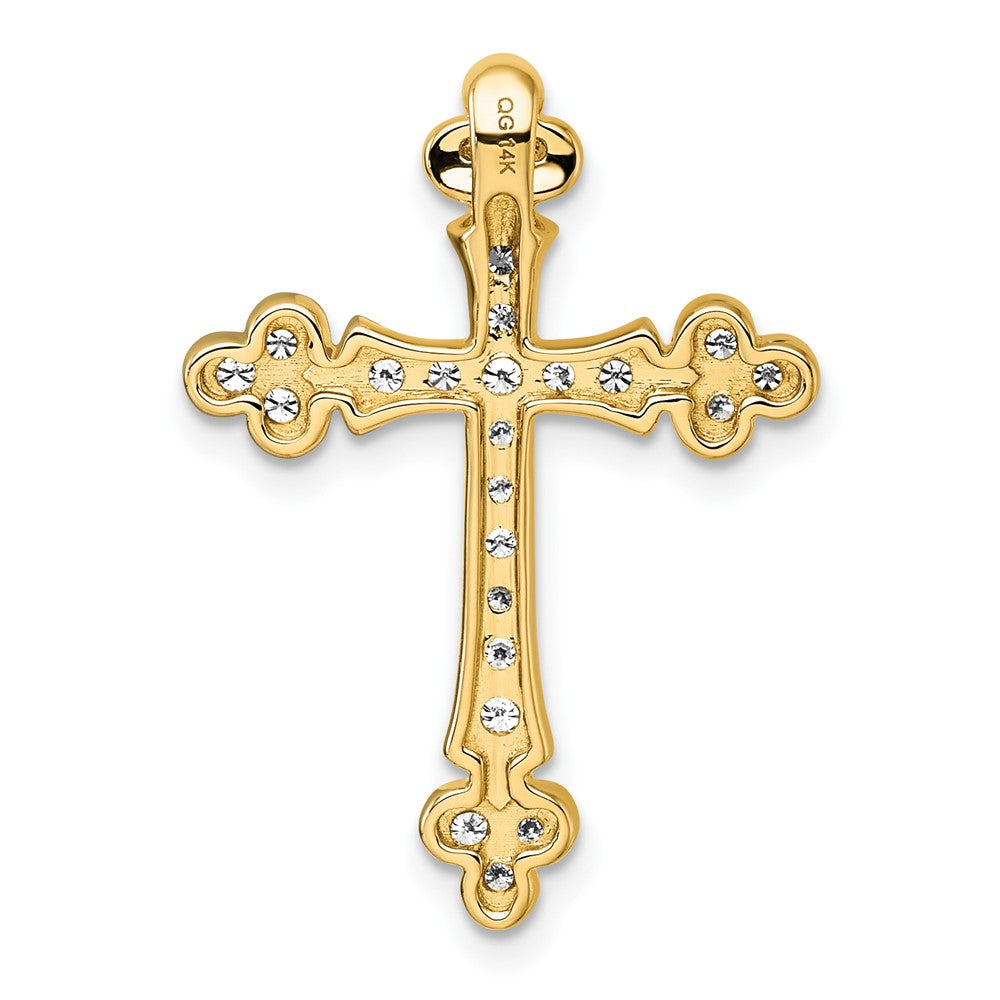 14k 1/2ct. Diamond Budded Cross Chain Slide