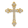 14k white1/2ct. Diamond Budded Cross Chain Slide