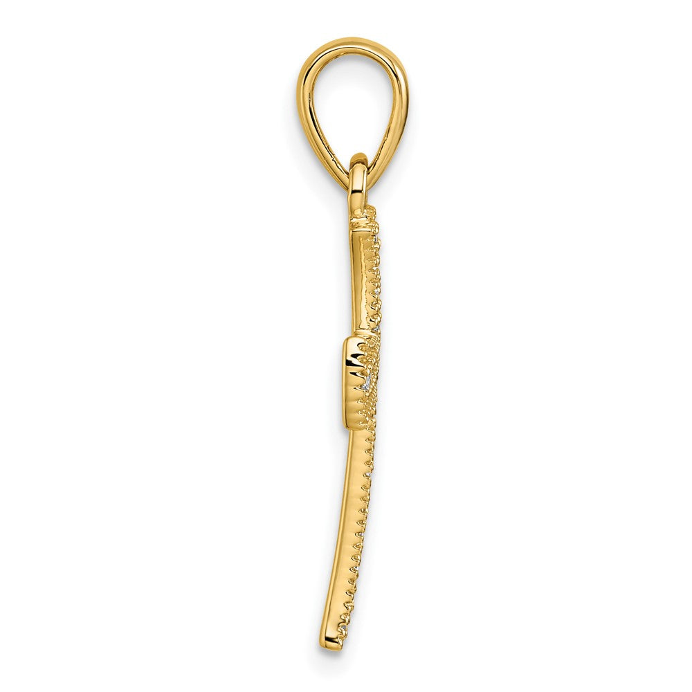 14k 1/4 Diamond Cross Pendant