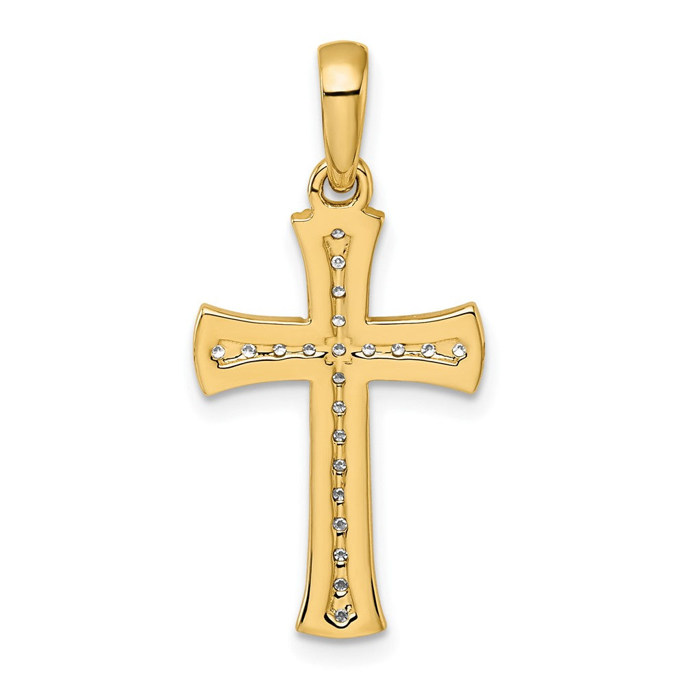 14k 1/4 Diamond Cross Pendant