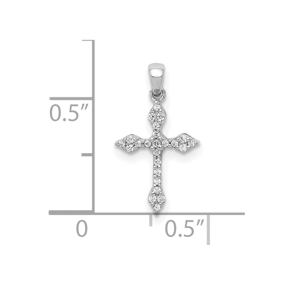 10K White Gold 1/15ct. Diamond Cross Pendant
