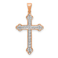 14k Rose Gold & Rhodium Diamond Cross Pendant