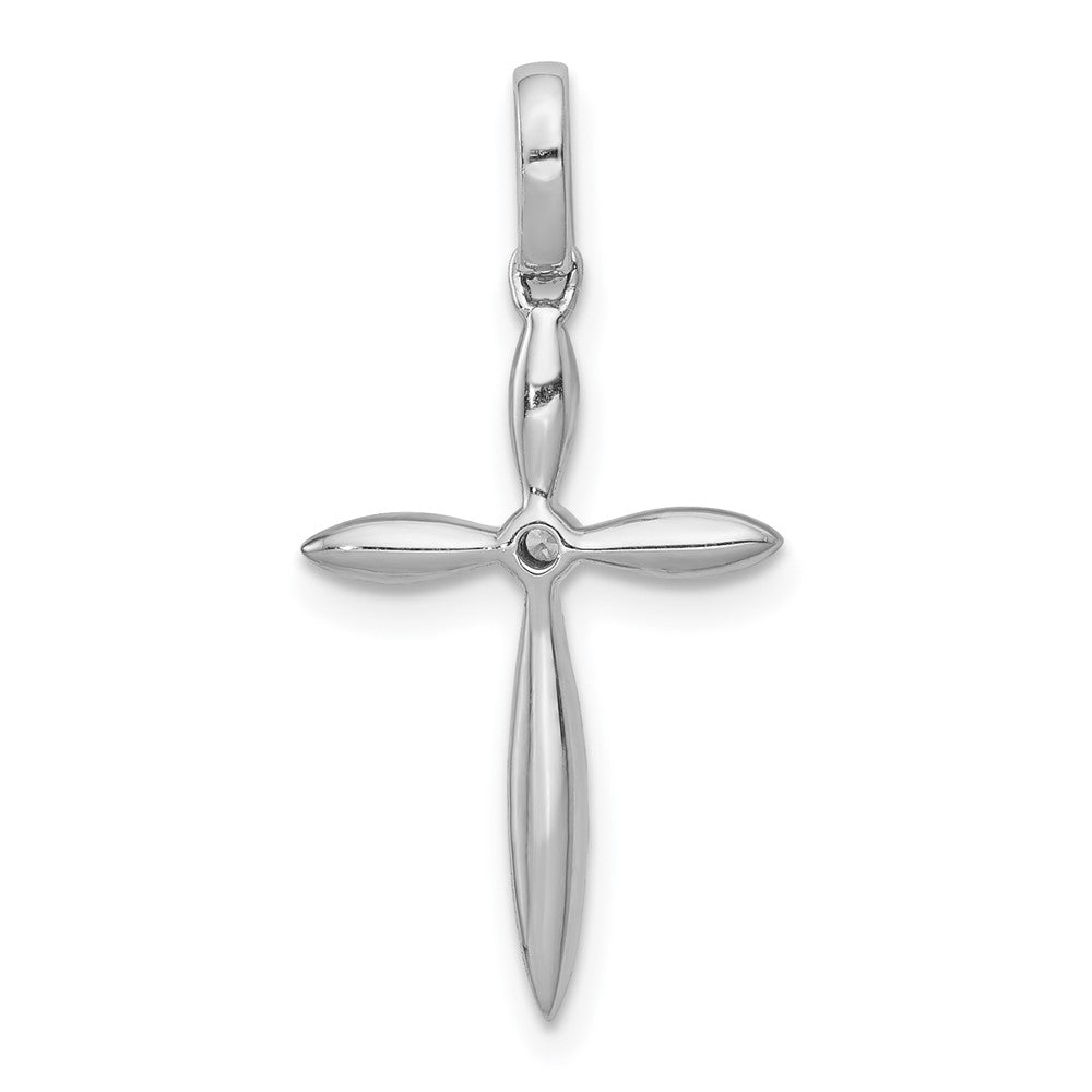 14k White Gold 1/6ct. Diamond Cross Pendant
