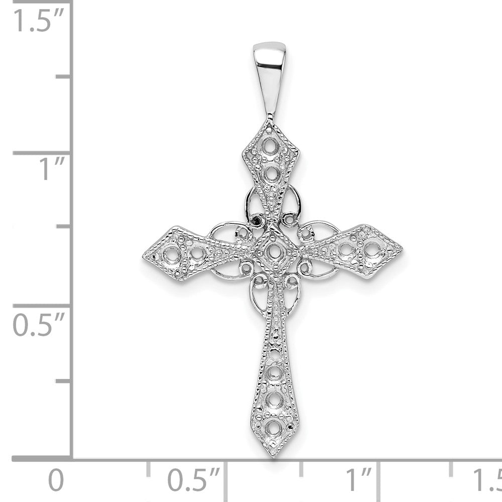 14k White Gold Passion Cross Mounting