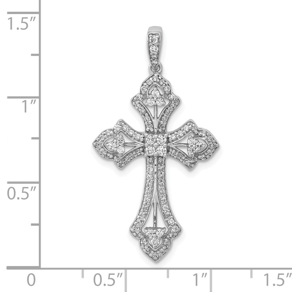 10K White Gold 1/2ct. Diamond Fancy Cross Pendant