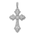 14k White Gold 1/2ct. Diamond Fancy Cross Pendant