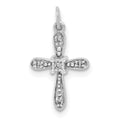 10K White Gold .03ct. Diamond Cross Charm