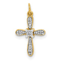 14k and Rhodium .03ct. Diamond Cross Charm