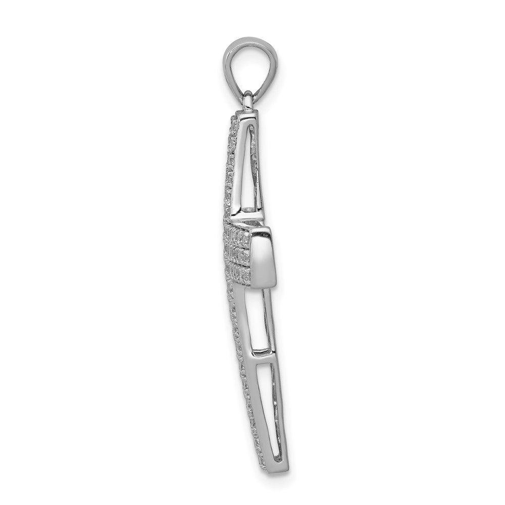 14k White Gold 1ct. Diamond Latin Cross Pendant