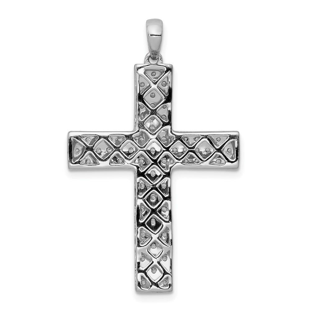14k White Gold 1ct. Diamond Latin Cross Pendant