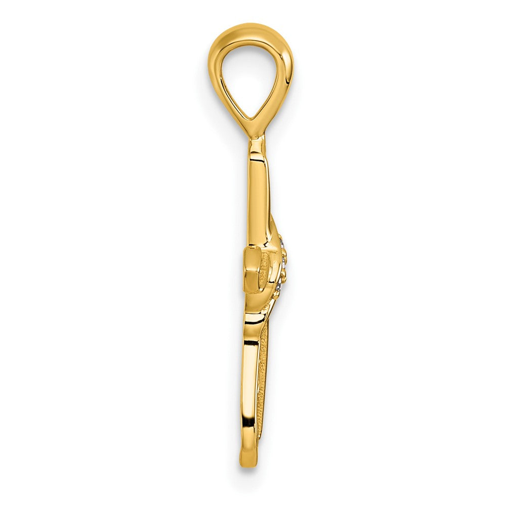 14k Diamond Cross Pendant