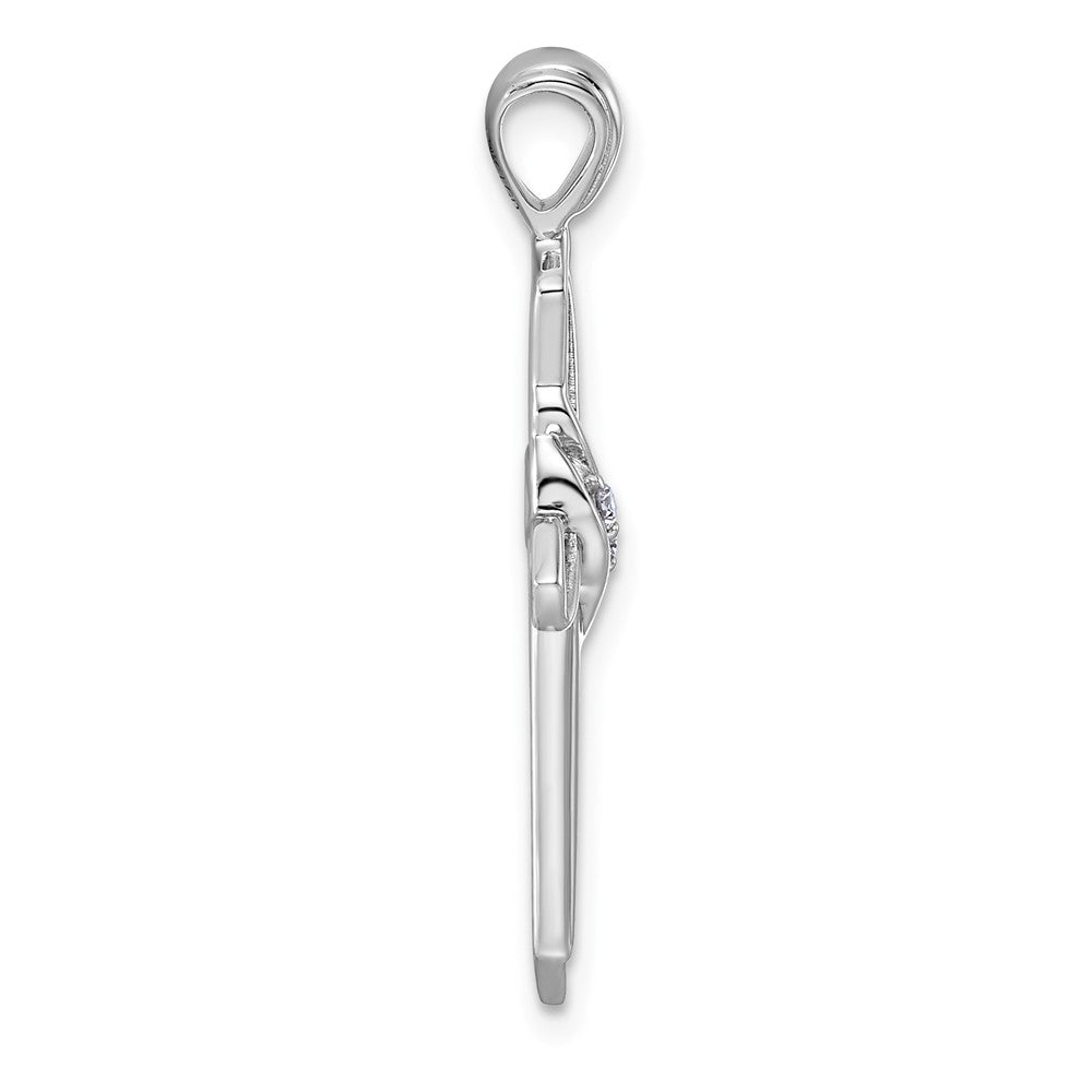 10K White Gold 1/20ct. Diamond Cross Pendant