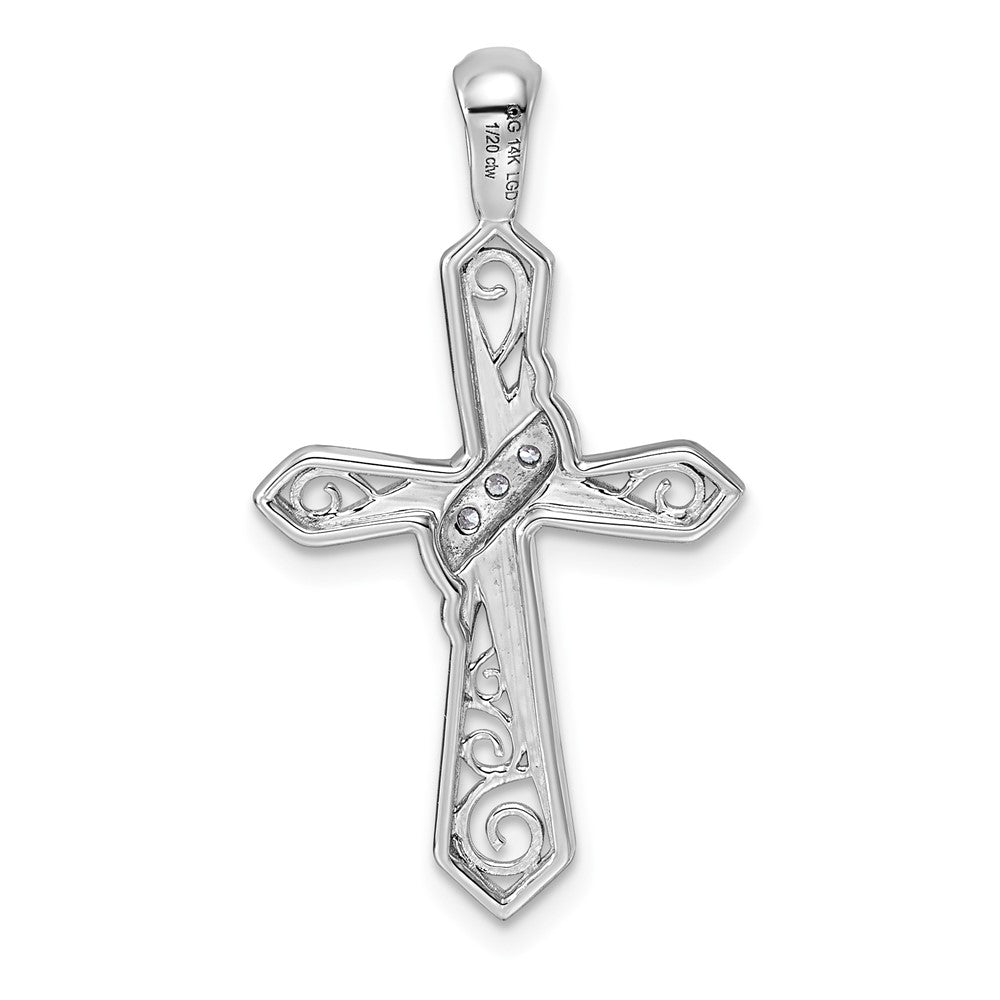 10K White Gold 1/20ct. Diamond Cross Pendant