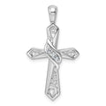 10K White Gold 1/20ct. Diamond Cross Pendant
