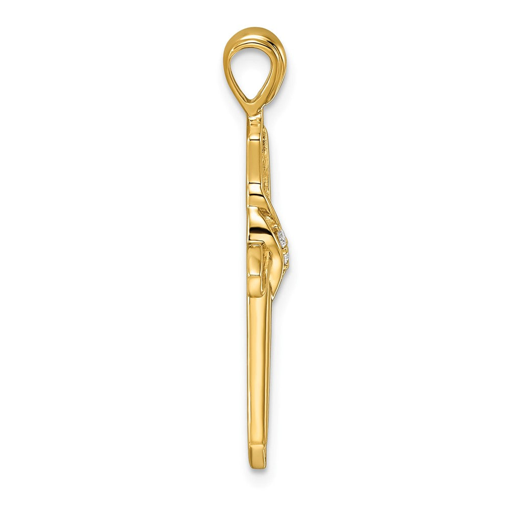 14k 1/20ct. Diamond Cross Pendant