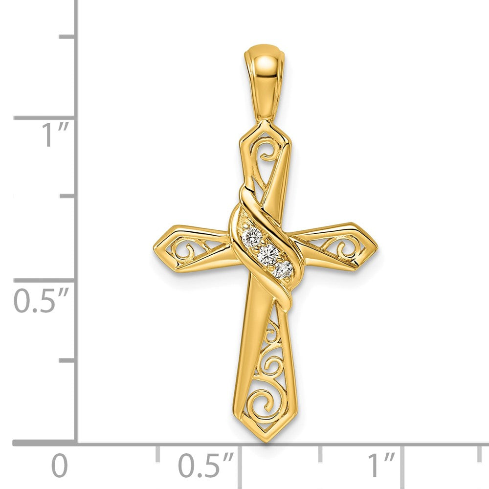 10K 1/20ct. Diamond Cross Pendant