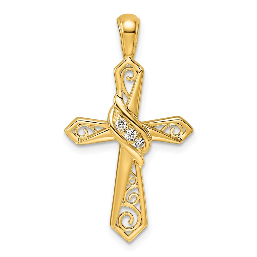 10K 1/20ct. Diamond Cross Pendant
