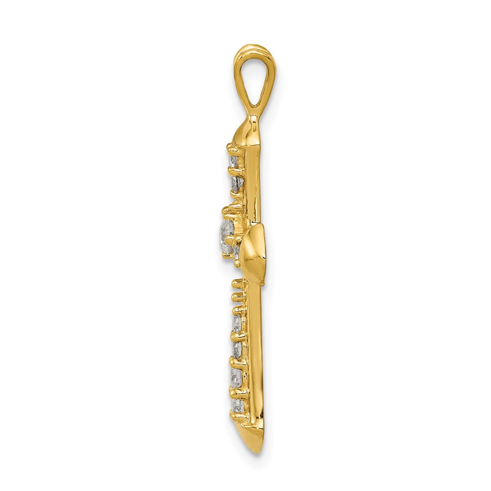 14k AA Diamond Passion Cross Pendant