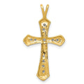 14k AA Diamond Passion Cross Pendant