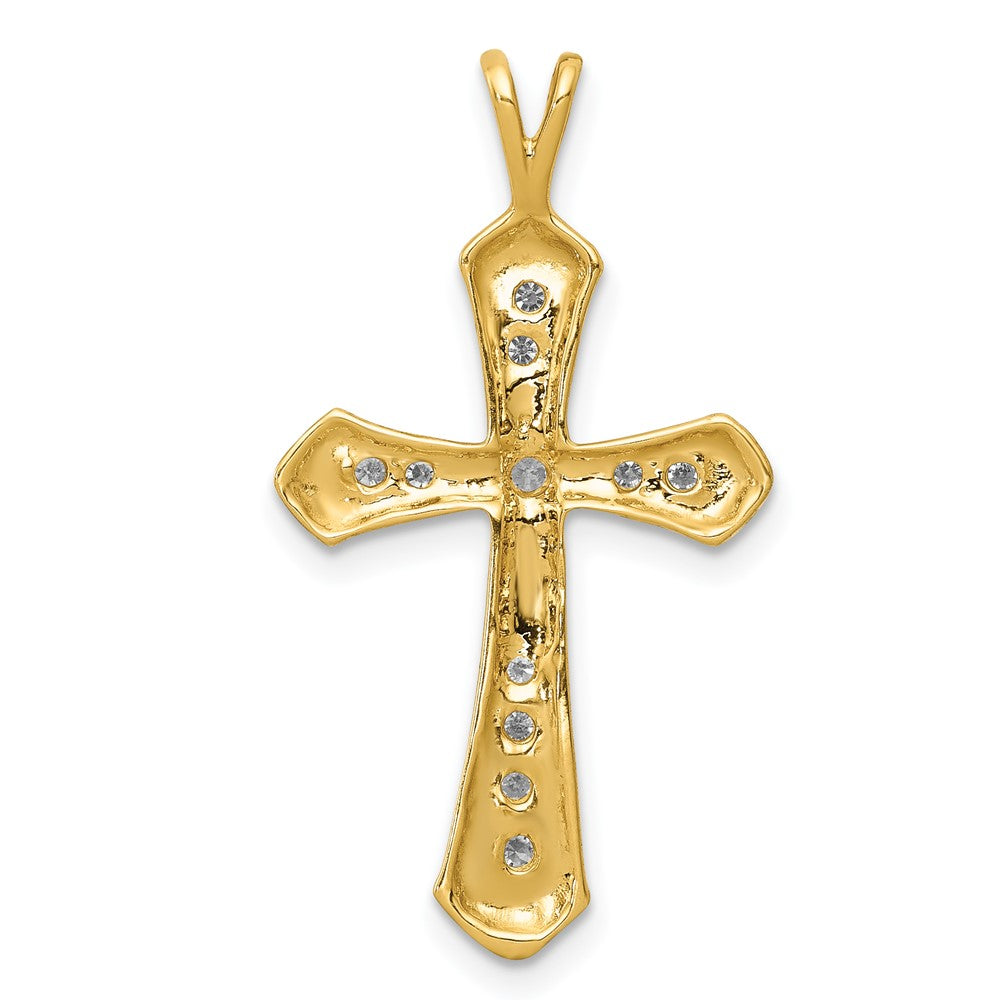 14k AA Diamond Passion Cross Pendant