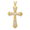 14k AA Diamond Passion Cross Pendant