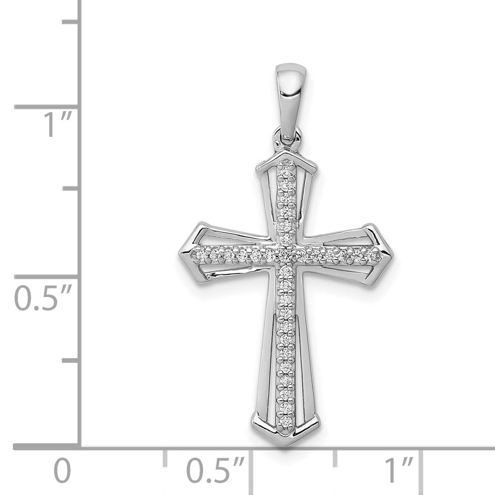 14k White Gold 1/8ct. Diamond Passion Cross Pendant