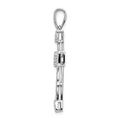 14k White Gold Diamond Filigree Cross Pendant