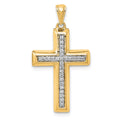 14k Large 1/10ct. Diamond Cross Pendant