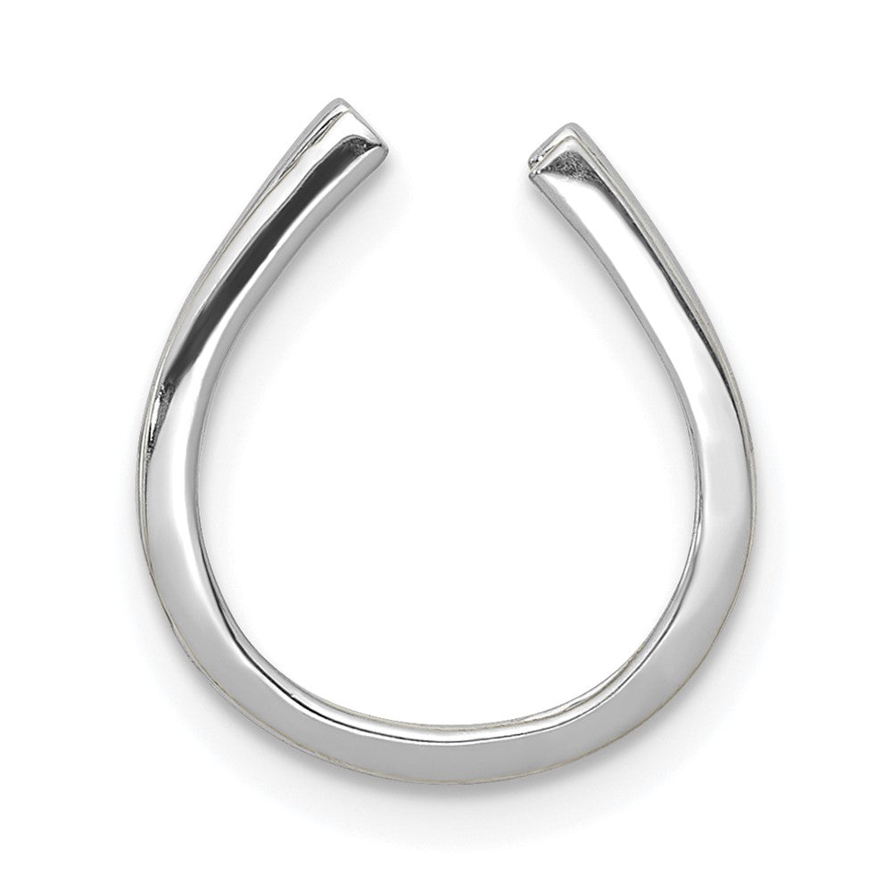 14k White Gold 1/6ct. Diamond Horseshoe Chain Slide