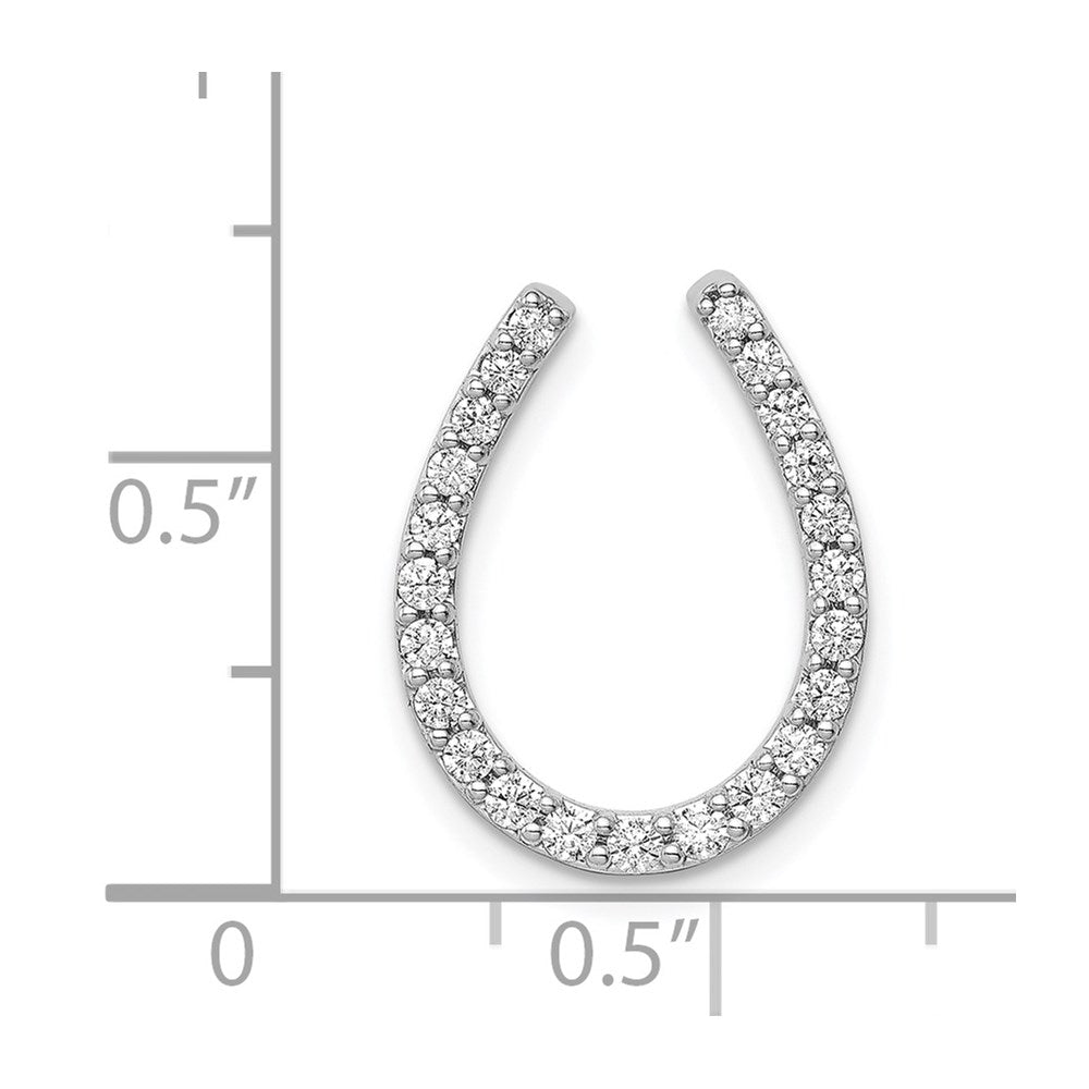 14k White Gold 1/3ct. Diamond Horseshoe Chain Slide