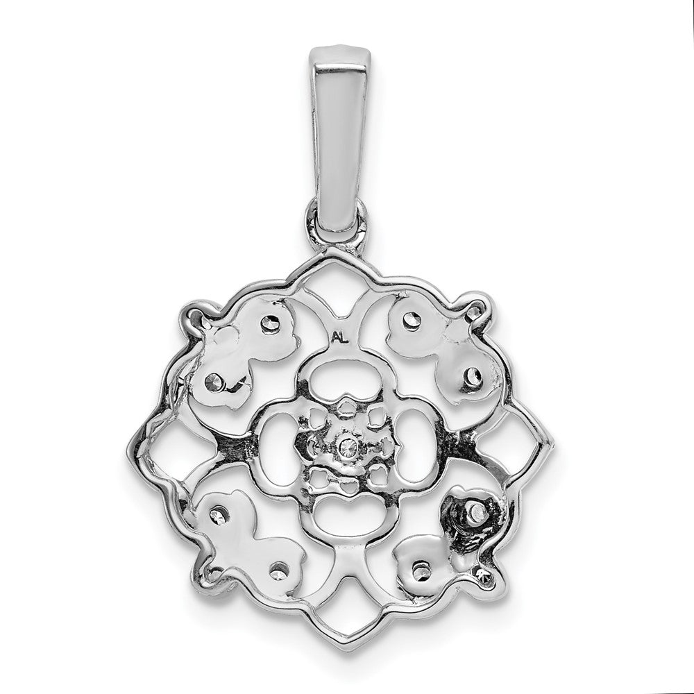 14k White Gold Fancy 1/15ct. Diamond Vintage Pendant