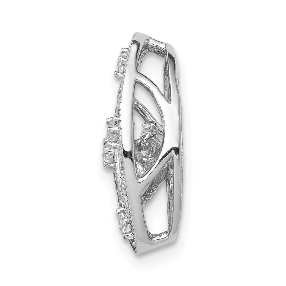 14k White Gold Vibrant Diamond Oval Slide Pendant
