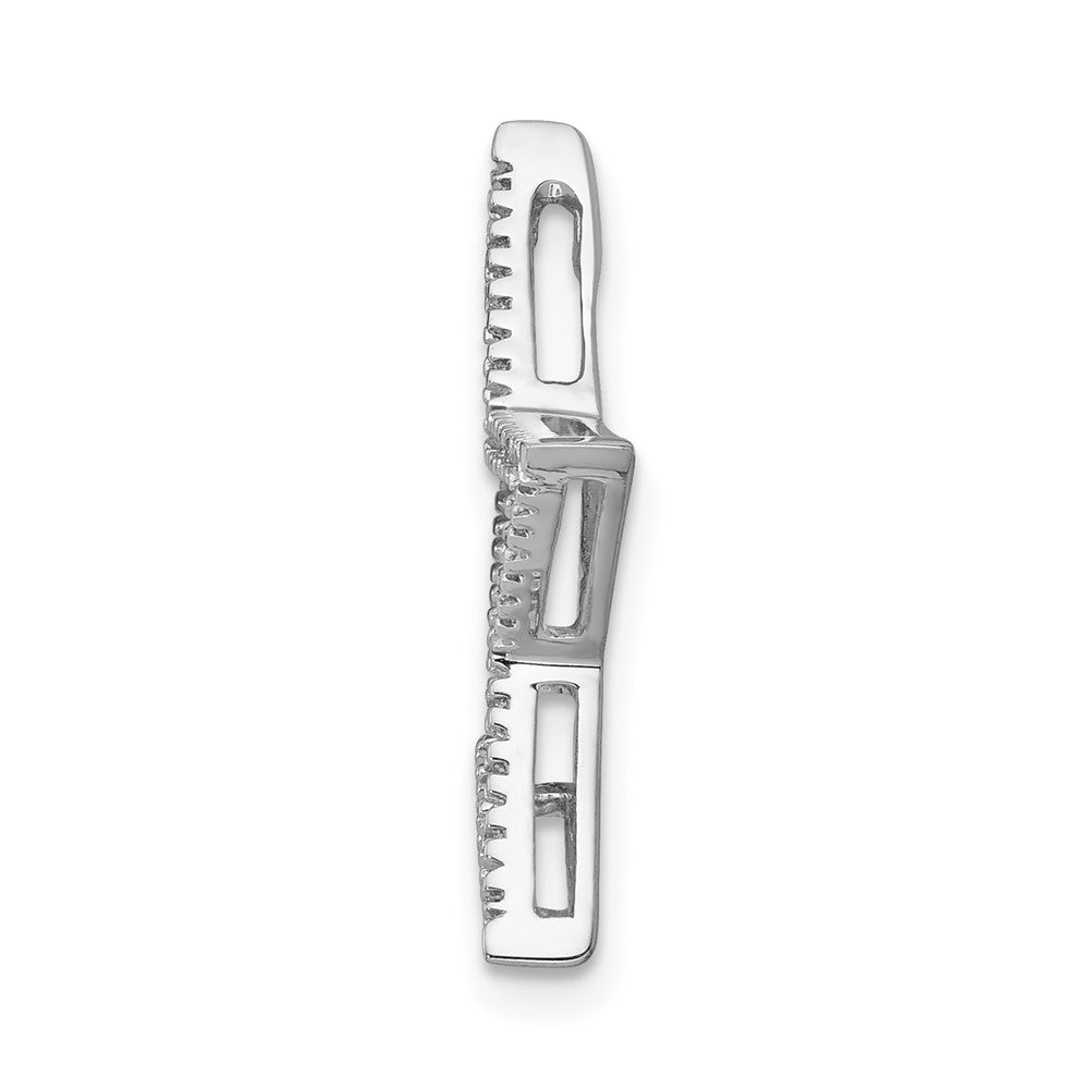 14k White Gold Large Diamond Star Chain Slide