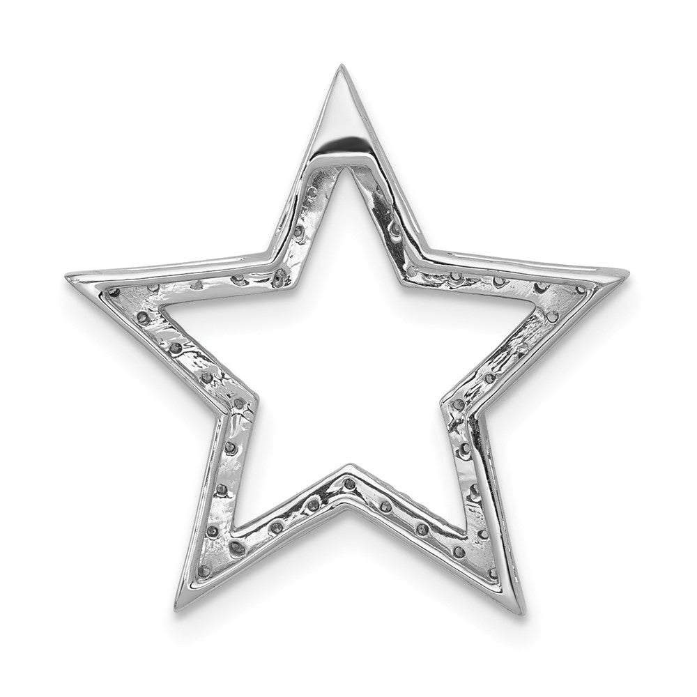 14k White Gold Large Diamond Star Chain Slide