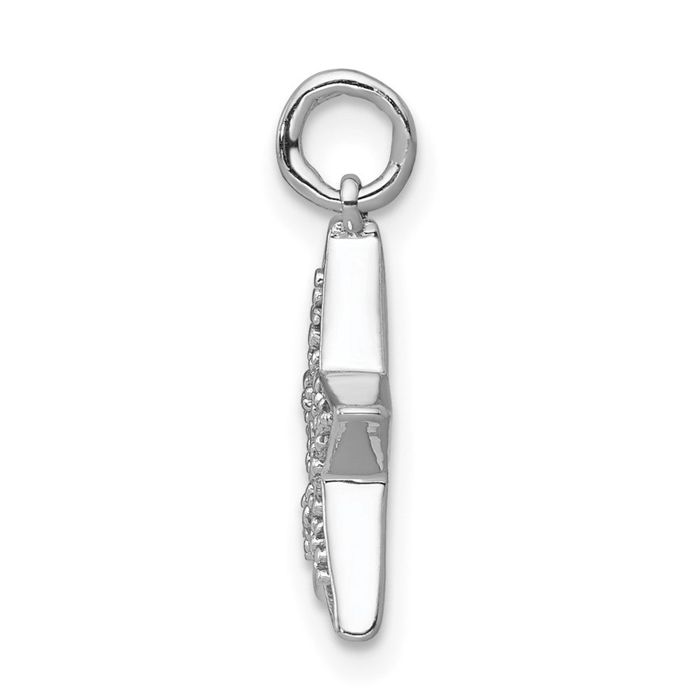 14k White Gold 1/20ct. Diamond Star Charm