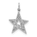 14k White Gold 1/20ct. Diamond Star Charm
