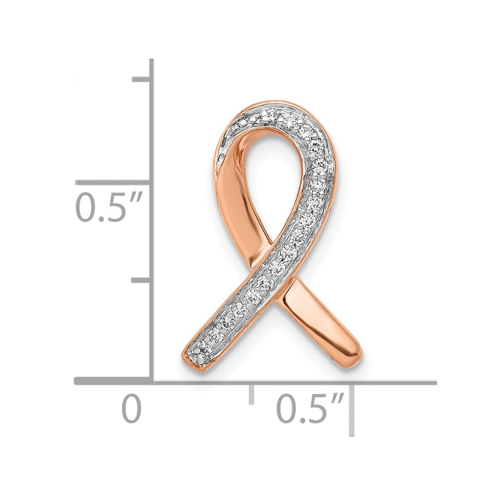 10k Rose Gold Diamond Awareness Chain Slide