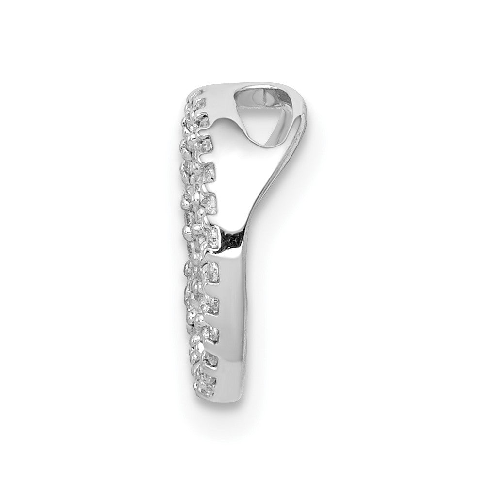 14k White Gold Diamond Peace Sign Slide