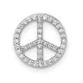 14k White Gold Diamond Peace Sign Slide