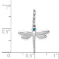14k White Gold Blue and White Diamond Dragonfly Pendant