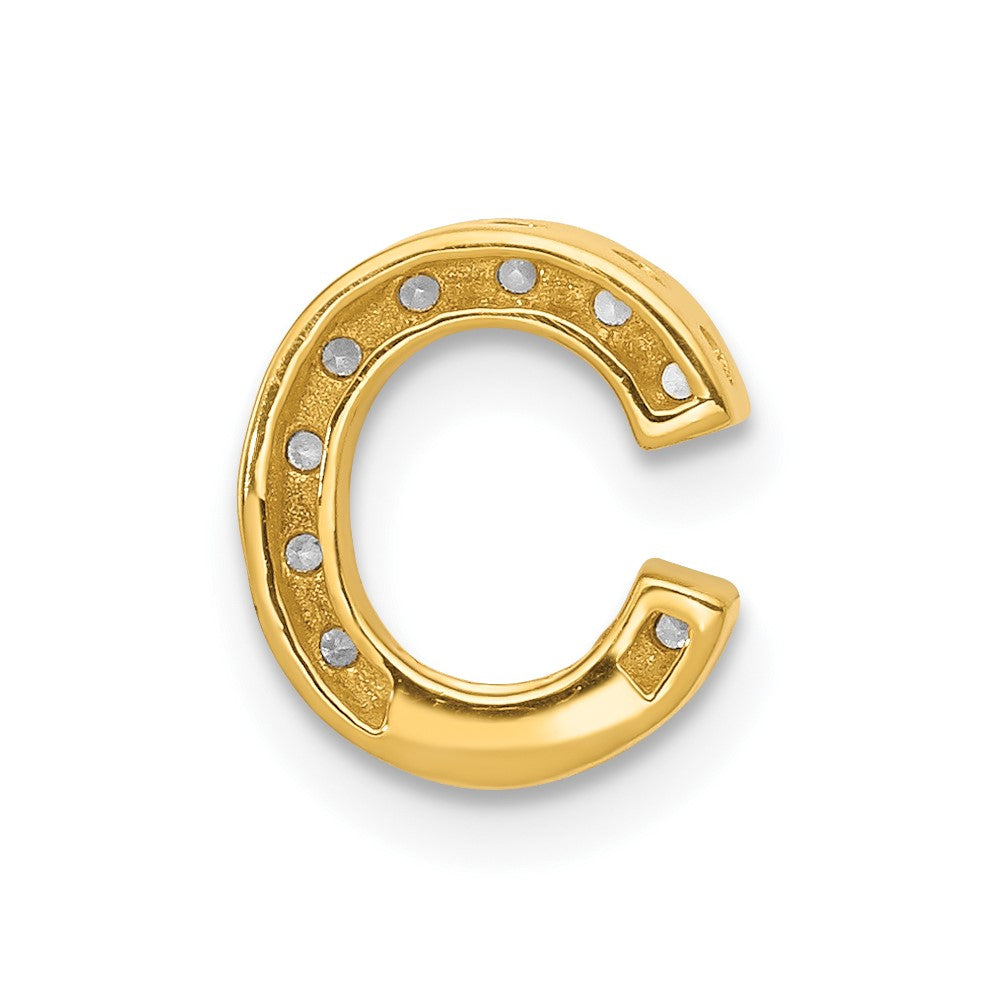 14K Diamond Letter C Initial Charm