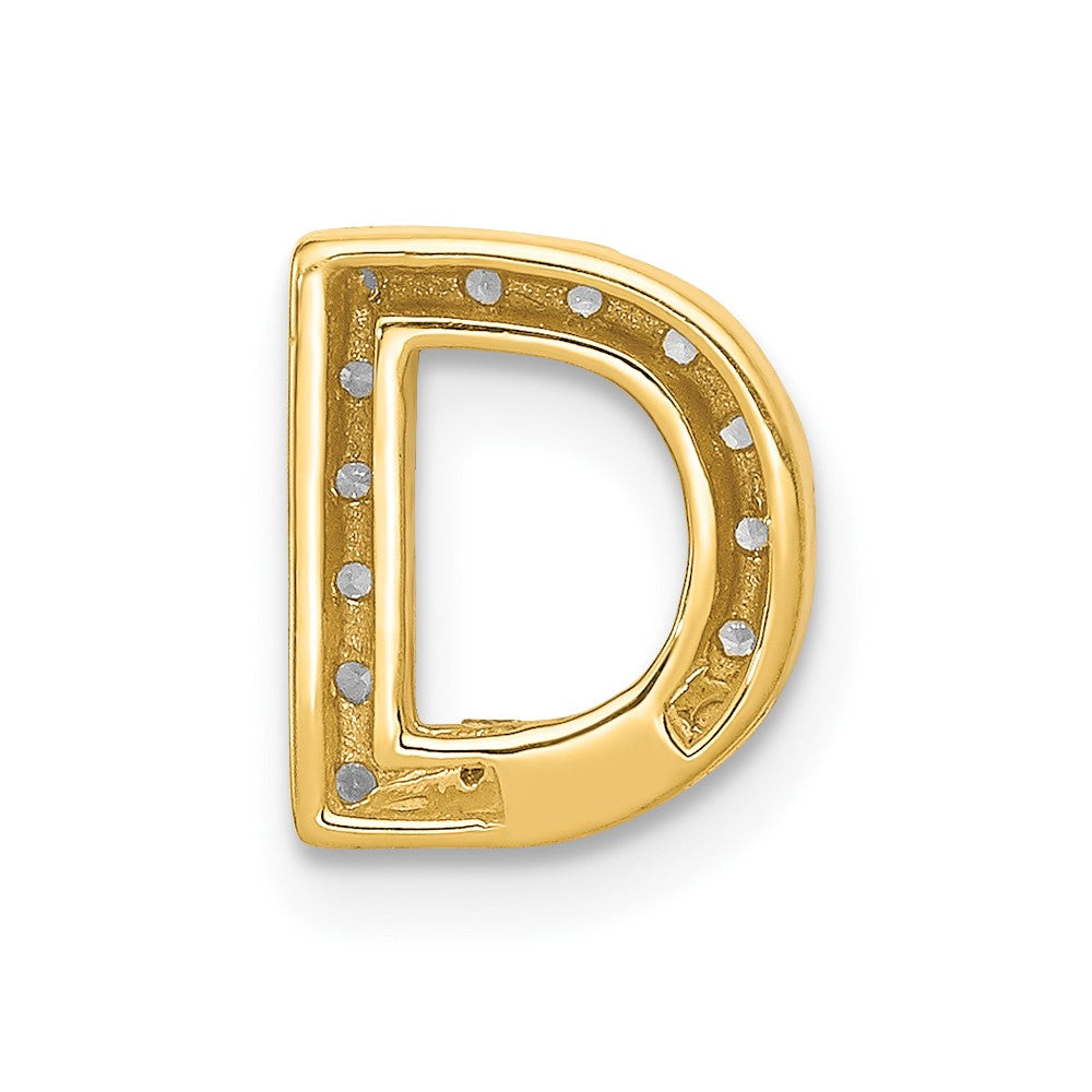 14K Diamond Letter D Initial Charm
