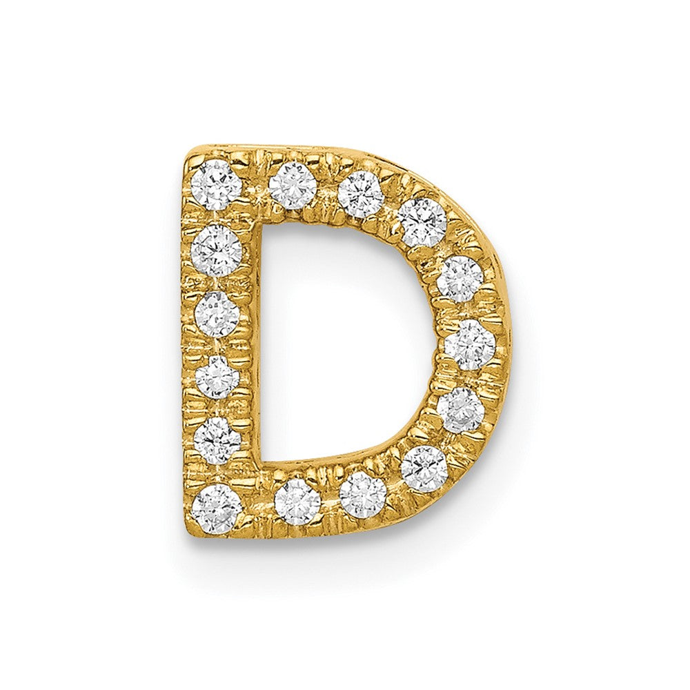 14K Diamond Letter D Initial Charm