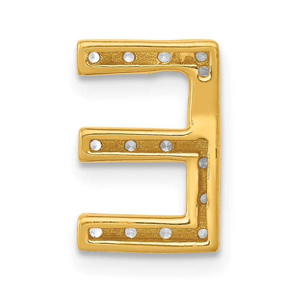 14K Diamond Letter E Initial Charm