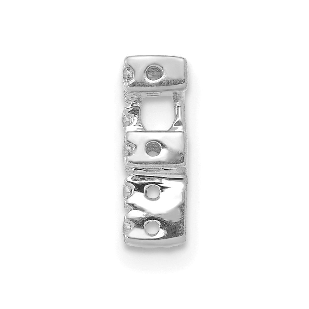 14K White Gold Diamond Letter F Initial Charm