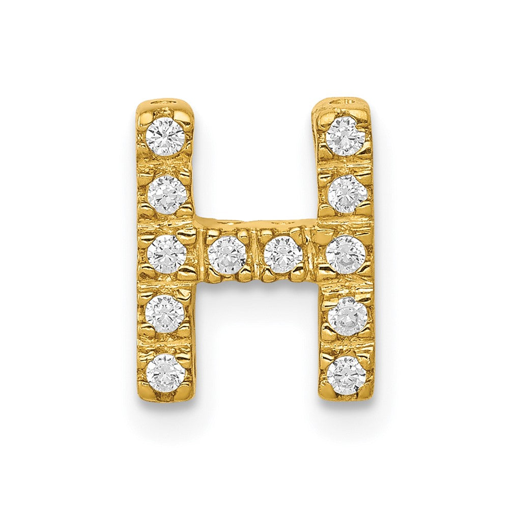 14K Diamond Letter H Initial Charm