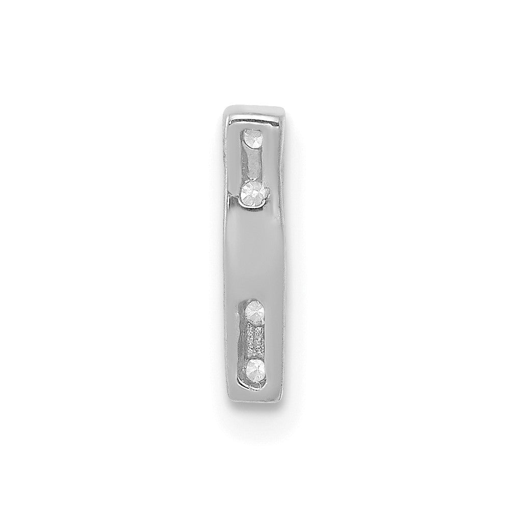 14K White Gold Diamond Letter I Initial Charm