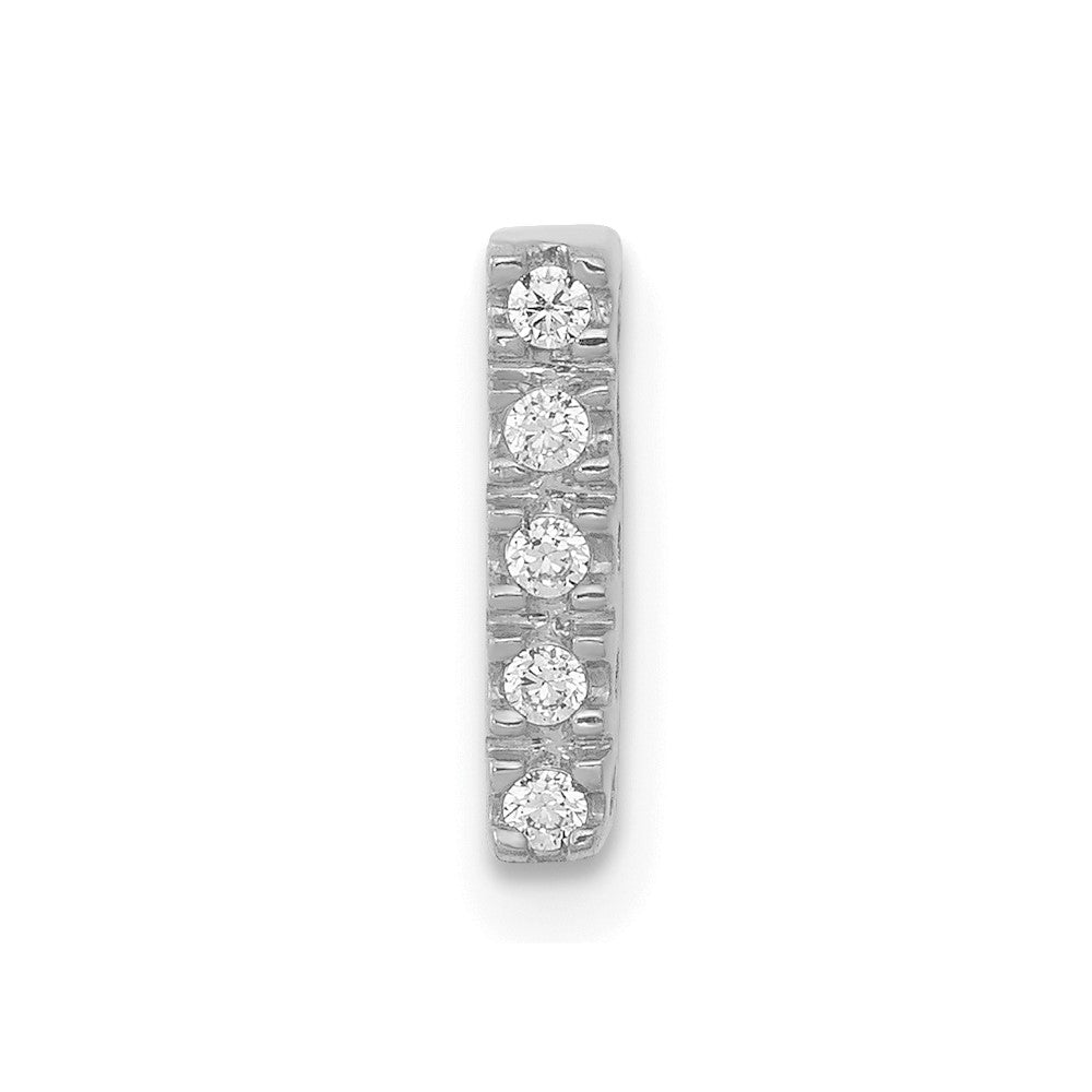 14K White Gold Diamond Letter I Initial Charm